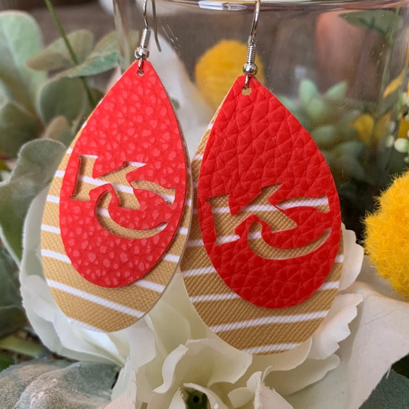 Handmade KC Chiefs Earrings - Picture 1 of 1